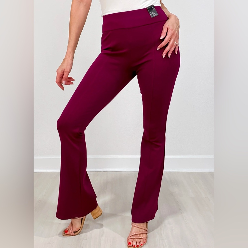 NWT Dear Scarlett Magic Flare Pants in Wine